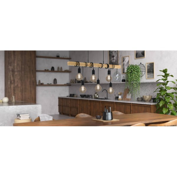 Lustră neagră/în culoare naturală TOWNSHEND – EGLO-image-2