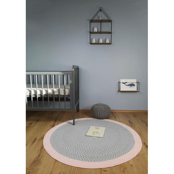 Covor lucrat manual pentru copii Nattiot Brenda Rose, ∅ 120 cm-image-1