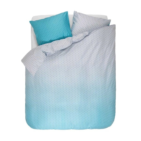 Lenjerie de pat prelungită Esprit Hilo, 200 x 220 cm, albastru-alb 