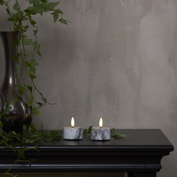 Lumânări LED 2 buc. (înălțime 6 cm) Flamme Marble – Star Trading-image-1