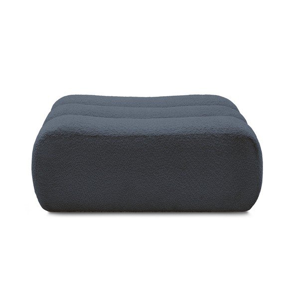 Taburet albastru închis cu tapițerie din țesătură bouclé Azra – Bobochic Paris