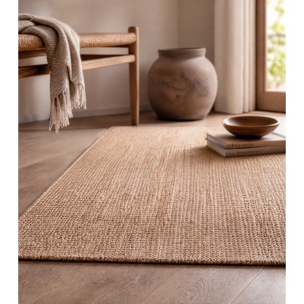 Covor tip traversă în culoare naturală din iută 80x200 cm Bouclé – Hanse Home-image-3