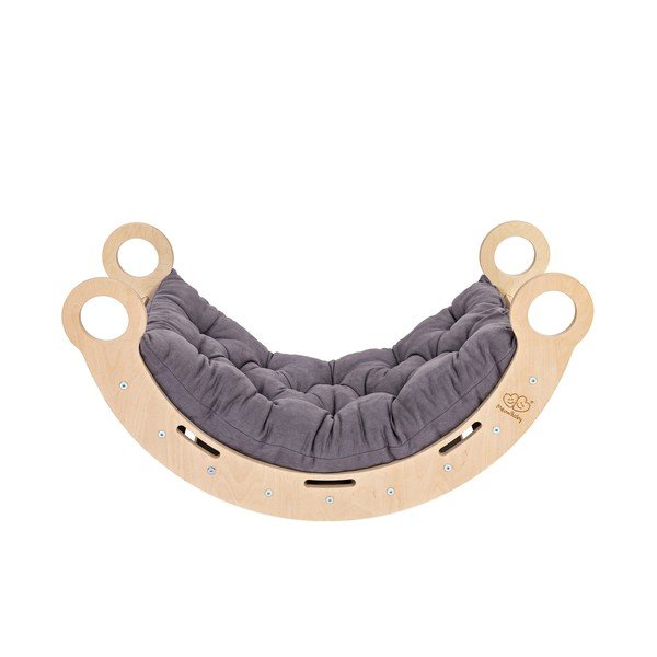 Leagăn gri/în culoare naturală din lemn de pin 39x75x38 cm Montessori – Meowbaby