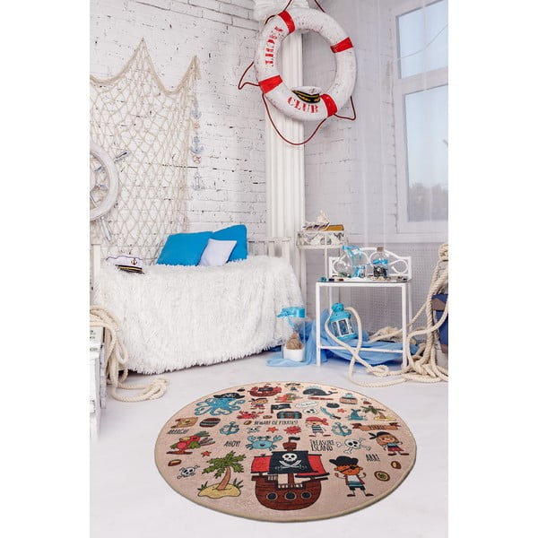 Covor antiderapant pentru copii Conceptum Hypnose Pirate, ø 140 cm-image-1