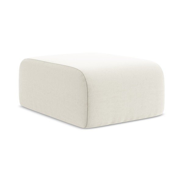 Taburet bej cu tapițerie din catifea Lani – Makamii