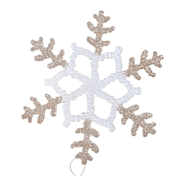 Decorațiune suspendată Ewax Snowflake, ⌀ 20 cm, alb - bej - auriu