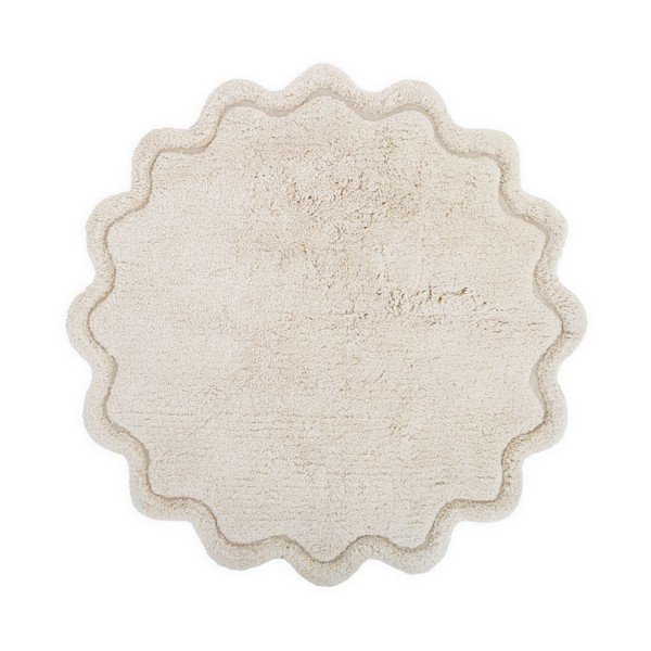 Covor crem lavabil țesut manual rotund din bumbac ø 110 cm Sweet April Ecru – Nattiot