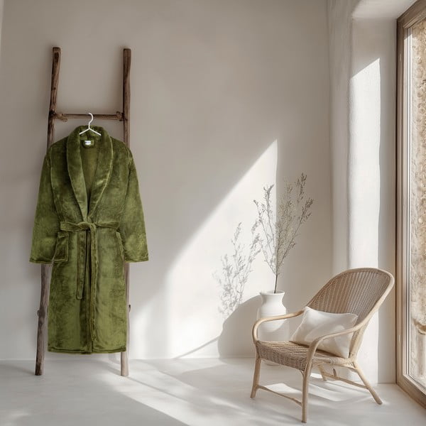 Halat verde XL/XXL din micropluș/cocolino Polyvelvet – Good Morning-image-1