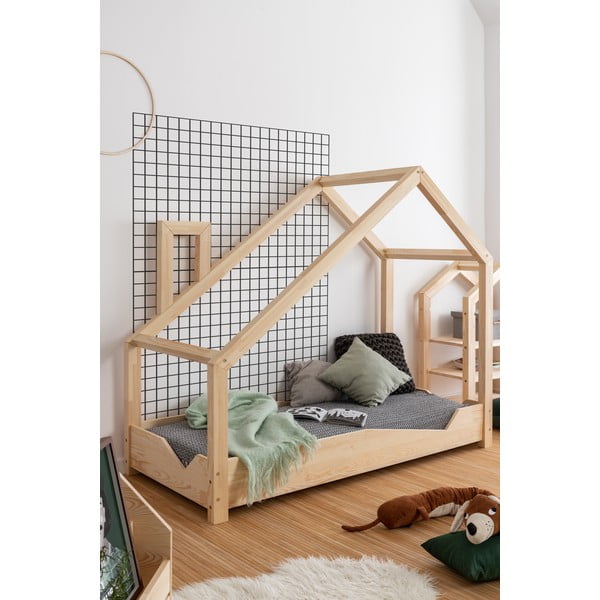 Pat din lemn de pin în formă de căsuță Adeko Luna Adra, 90 x 180 cm-image-3