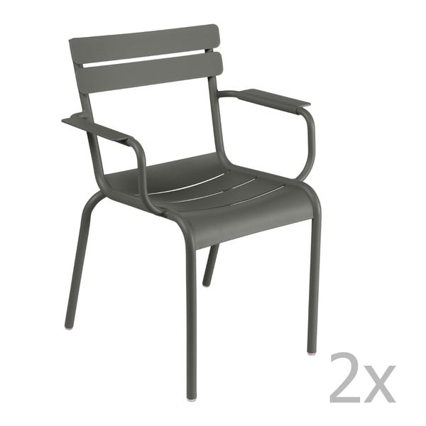 Set 2 scaune cu mânere Fermob Luxembourg, gri 