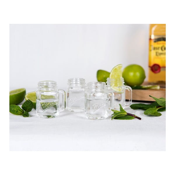 Set 4 păhărele pentru tărie Rex London Mason Jar-image-4
