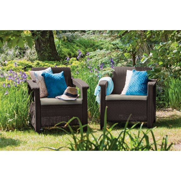 Fotoliu de grădină maro Corfu – Keter-image-1