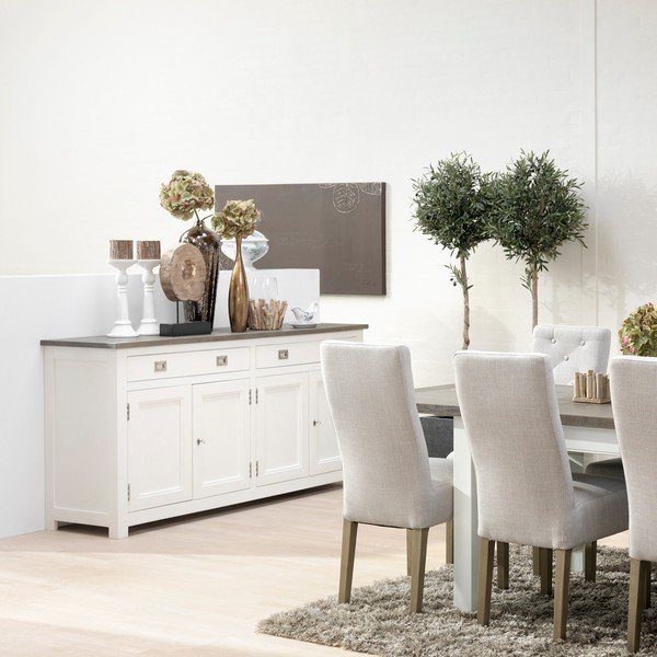 Comodă cu 4 uși și 2 sertare Canett Skagen Sideboard, alb-image-2