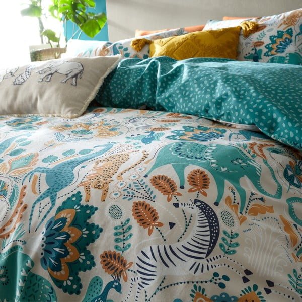 Lenjerie de pat din bumbac 200x200 cm Carnival Animals - Pineapple Elephant-image-3