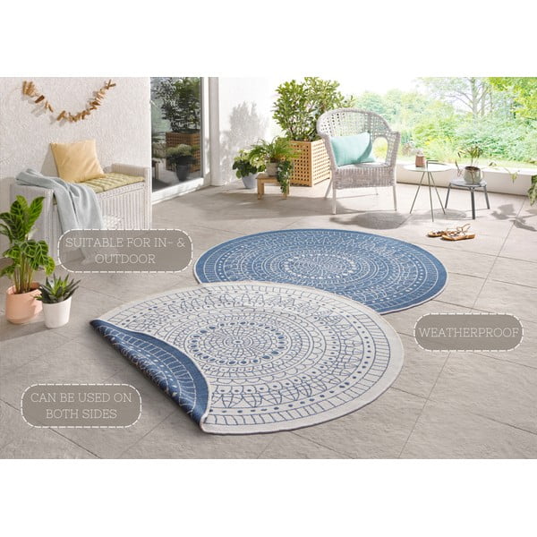 Covor adecvat pentru exterior NORTHRUGS Porto, Ø 200 cm, albastru-image-4