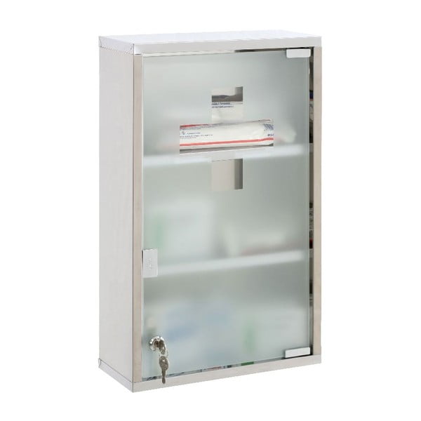 Dulap pentru medicamente argintiu suspendat din plastic 30x51 cm – Premier Housewares-image-2