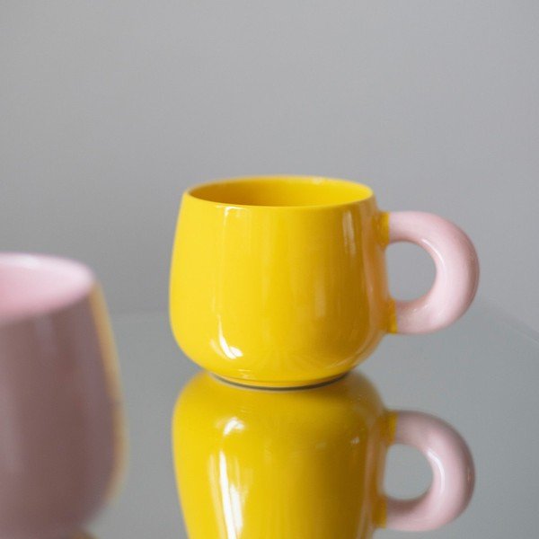 Cană galbenă new bone china 470 ml Coco – ONA-image-2