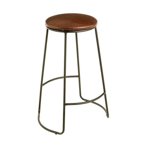 Scaun de bar negru/maro tapițat (înălțime șezut 64 cm) Brixton – Premier Housewares