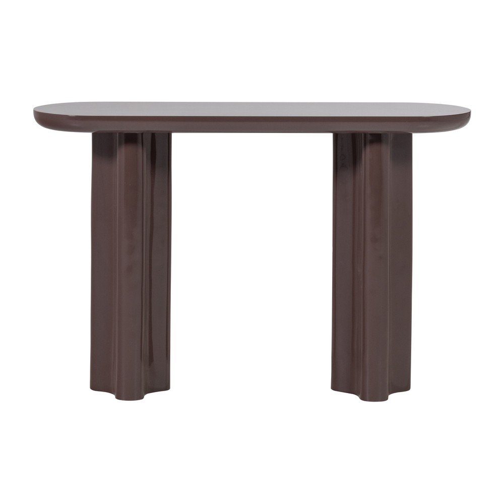 Masă consolă maro închis cu aspect lucios 35x120 cm Evara – WOOOD