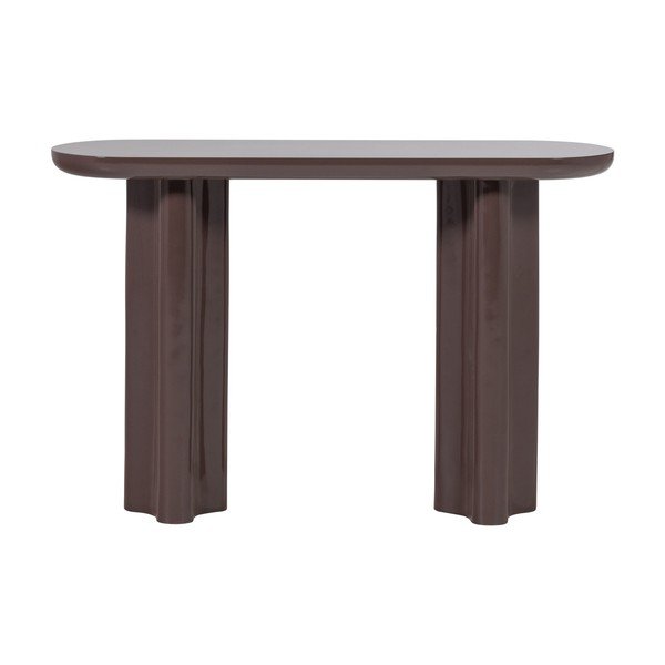 Masă consolă maro închis cu aspect lucios 35x120 cm Evara – WOOOD