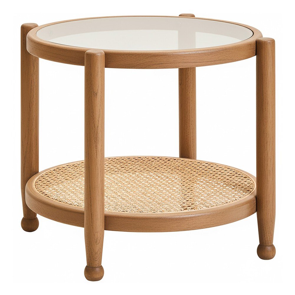 Măsuță auxiliară rotundă cu blat din sticlă ø 57 cm Cebu – Premier Housewares