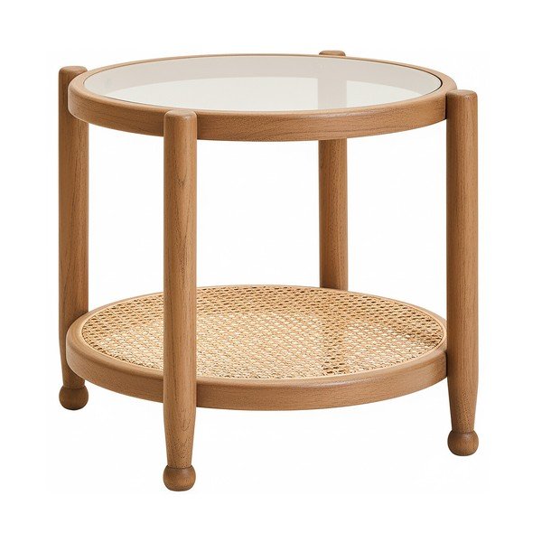 Măsuță auxiliară rotundă cu blat din sticlă ø 57 cm Cebu – Premier Housewares