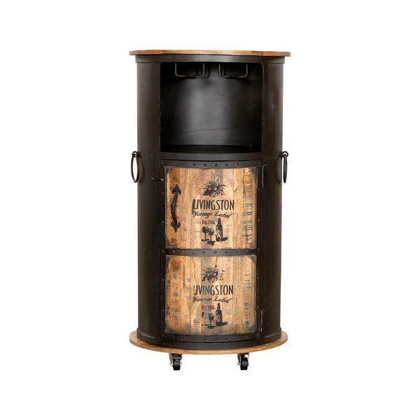 Dulap vinotecă negru din metal număr sticle 9, 60x115 cm Luni – Interia Home & Living