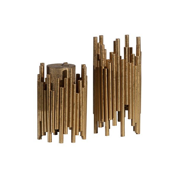 Sfeșnic metalic BePureHome, înălțime 18 cm, auriu-image-3