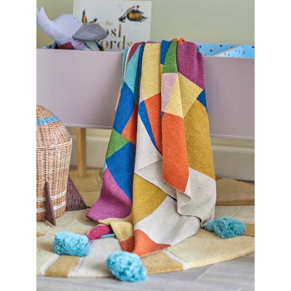 Pătură pentru copii din bumbac reciclat 130x160 cm Colorine – Bloomingville Mini-image-2