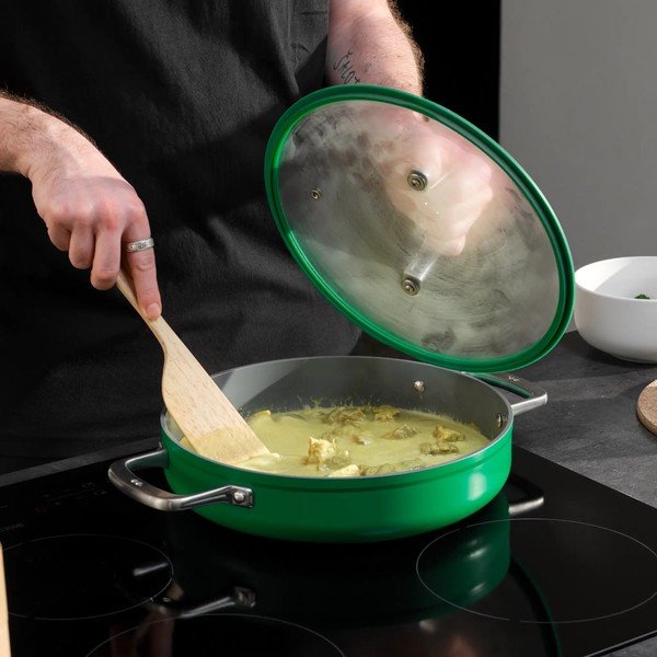 Tigaie cu capac/cu suprafață ceramică ø 28 cm tegame Meda 3.0 – FABINI-image-1