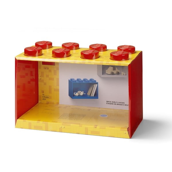 Raft de perete pentru copii LEGO® Brick 8, roșu-image-1