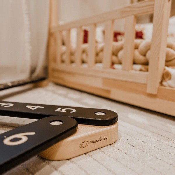 Cale senzorială neagră din lemn de pin 10x408x5 cm Montessori – Meowbaby-image-1