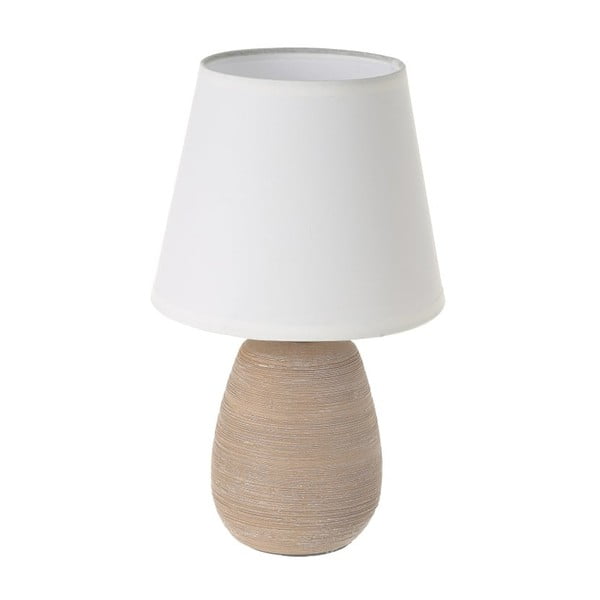 Veioză maro din ceramică cu abajur textil (înălțime 27,5 cm) – Casa Selección
