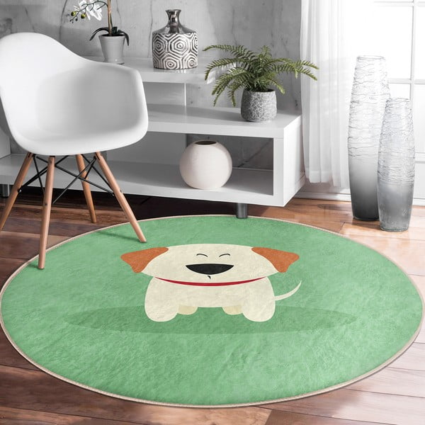 Covor rotund  pentru copii verde ø 120 cm Comfort – Mila Home-image-3
