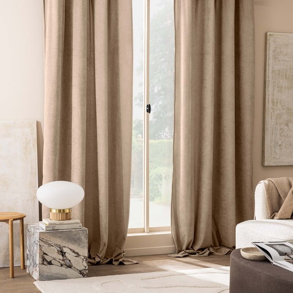 Draperie maro deschis din material bouclé 140x260 cm Winona – douceur d'intérieur-image-1