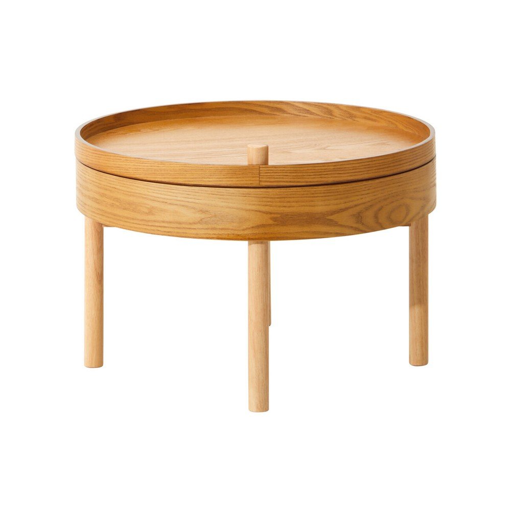 Măsuță auxiliară rotundă cu aspect de lemn de pin ø 60 cm Viborg – Premier Housewares