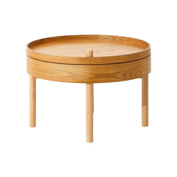 Măsuță auxiliară rotundă cu aspect de lemn de pin ø 60 cm Viborg – Premier Housewares
