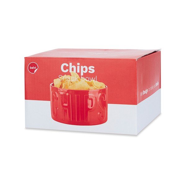 Bol mic roșu pentru servire din ceramică 1 l Chips – Balvi-image-3