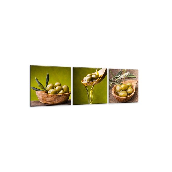 Set 3 tablouri din sticlă Styler Olives-image-2