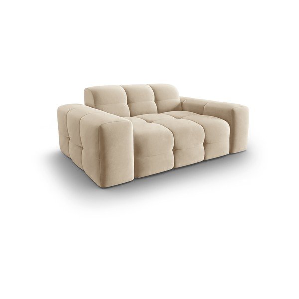 Canapea bej cu tapițerie din catifea 156 cm Kendal – Micadoni Home-image-4