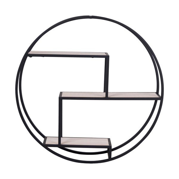 Raft negru/în culoare naturală etajat din lemn masiv de paulownia 62 cm Rotterdam – House Nordic-image-2