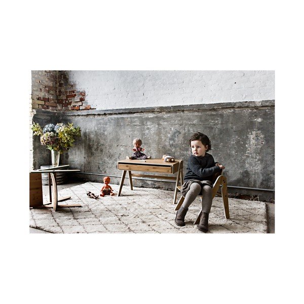 Birou din bambus pentru copii We Do Wood Geo's, maro-gri-image-4