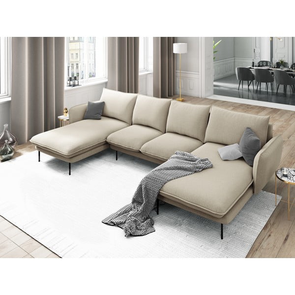 Canapea în formă de "U" Cosmopolitan Design Vienna, bej-image-1