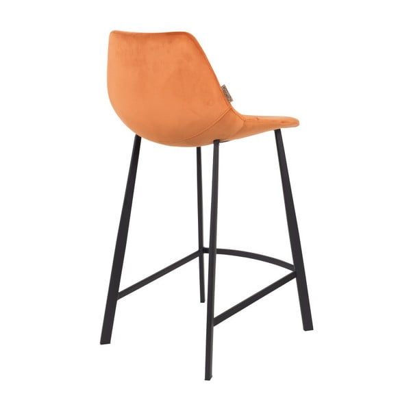 Set 2 scaune bar cu tapițerie catifelată Dutchbone, înălțime 91 cm, portocaliu-image-3
