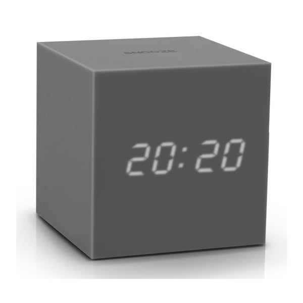 Ceas deșteptător cu LED Gingko Gravity Cube, gri-image-2