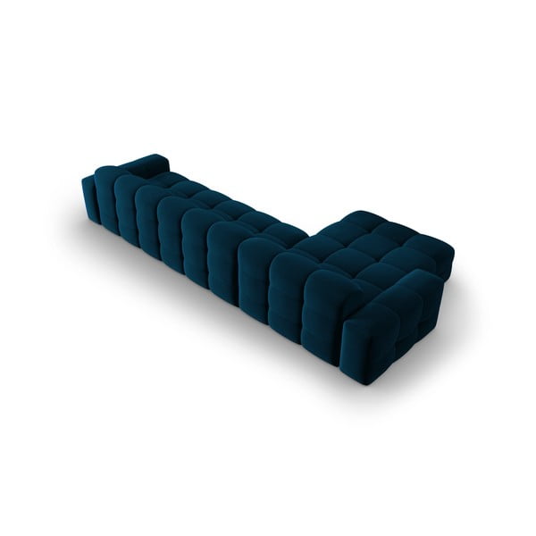 Colțar albastru închis cu tapițerie din catifea (pe partea stângă) Kendal – Micadoni Home-image-4