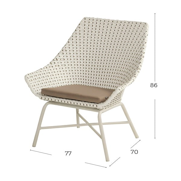 Fotoliu de grădină Hartman Delphine, alb - crem-image-2