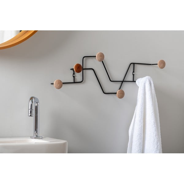 Cuier de perete negru din metal  Zig Zag – PT LIVING-image-1