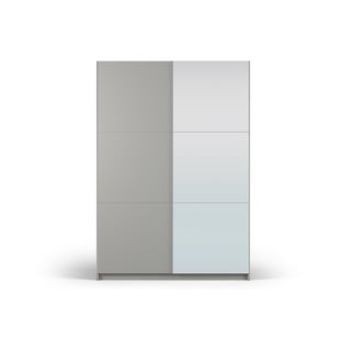Dulap gri cu oglindă și uși glisante 151x215 cm Lisburn - Cosmopolitan Design