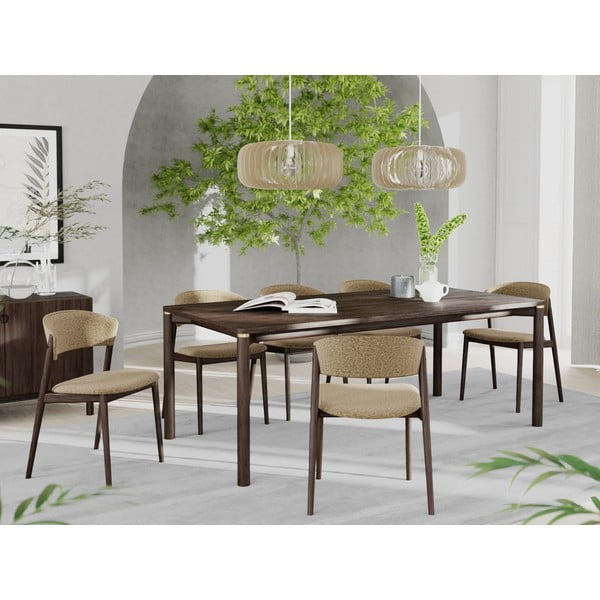 Masă de dining maro extensibilă 95x180 cm Arun – Unique Furniture-image-2